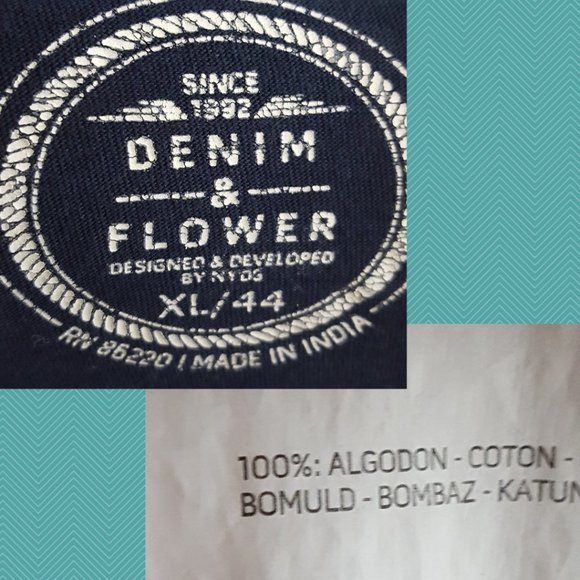 Denim & Flower Navy Bicycles Printed V-Neck Short Sleeve T-Shirt - Picture 4 of 4